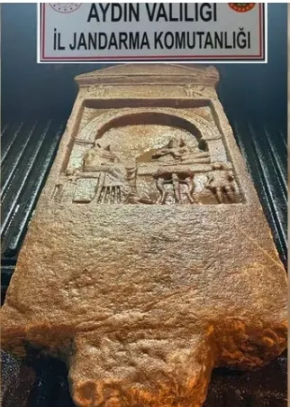 GERMENCİK’TE TARİHİ  MEZAR TAŞI  SATILMAK İSTENDİ