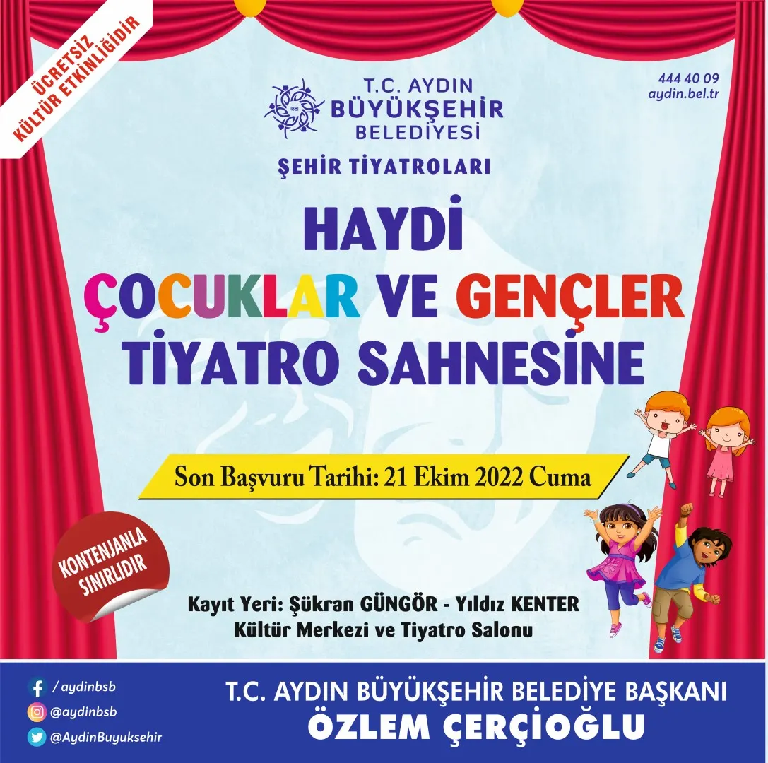 AYDIN B.B’NİN TİYATRO ATÖLYELERİ BAŞLIYOR