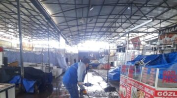 MAVİŞEHİR HALK PAZARI’NDA TEMİZLİK ÇALIŞMASI YAPILDI