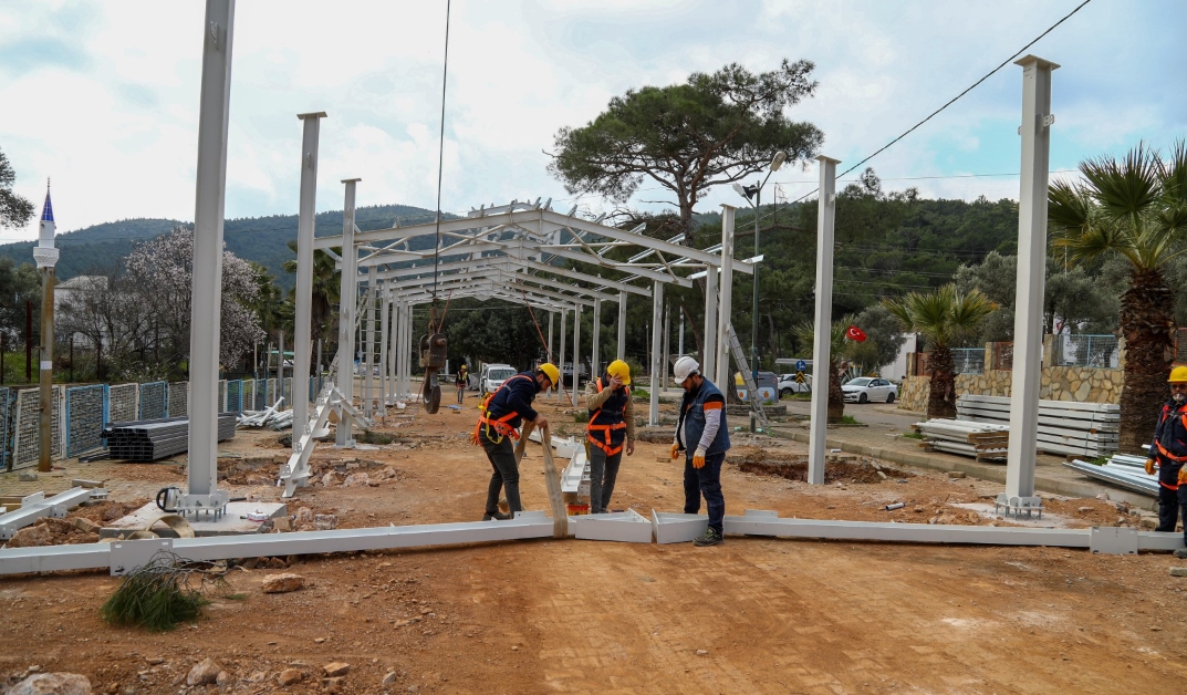 BODRUM  KIZILAĞAÇ PAZARYERİ İLK ETAP TAMAMLANDI