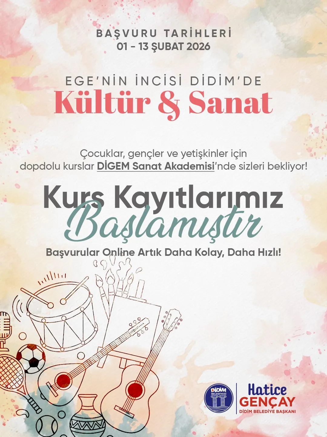 EGE’NİN İNCİSİ DİDİM’DE KÜLTÜR VE SANAT KURSLARI BAŞLIYOR