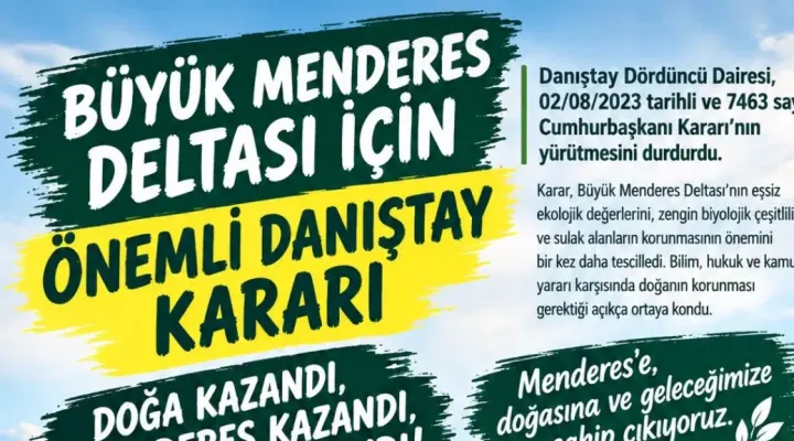 BÜYÜK MENDERES NEHRİ İÇİN TARİHİ KARAR